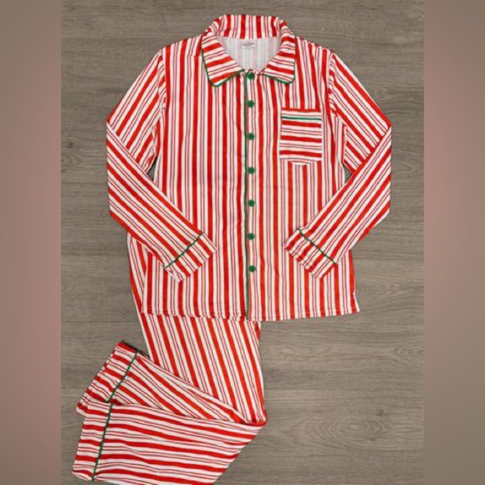BNWT Pajamagram Fleece Candy Cane Stripe PJ’s